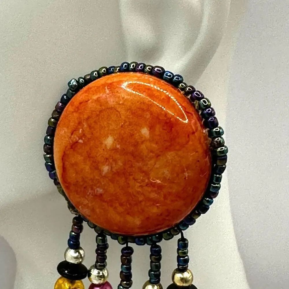 Beaded statement earrings - Picture 6 of 9